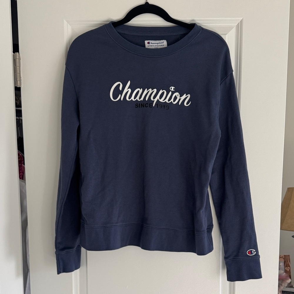Champion Women's Dark Blue Crew Neck Sweater